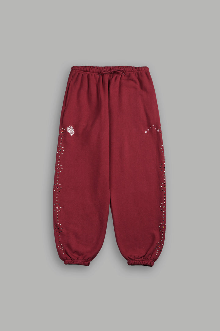 Stud Lobo Premium Lounger Sweatpants In Cherry Red