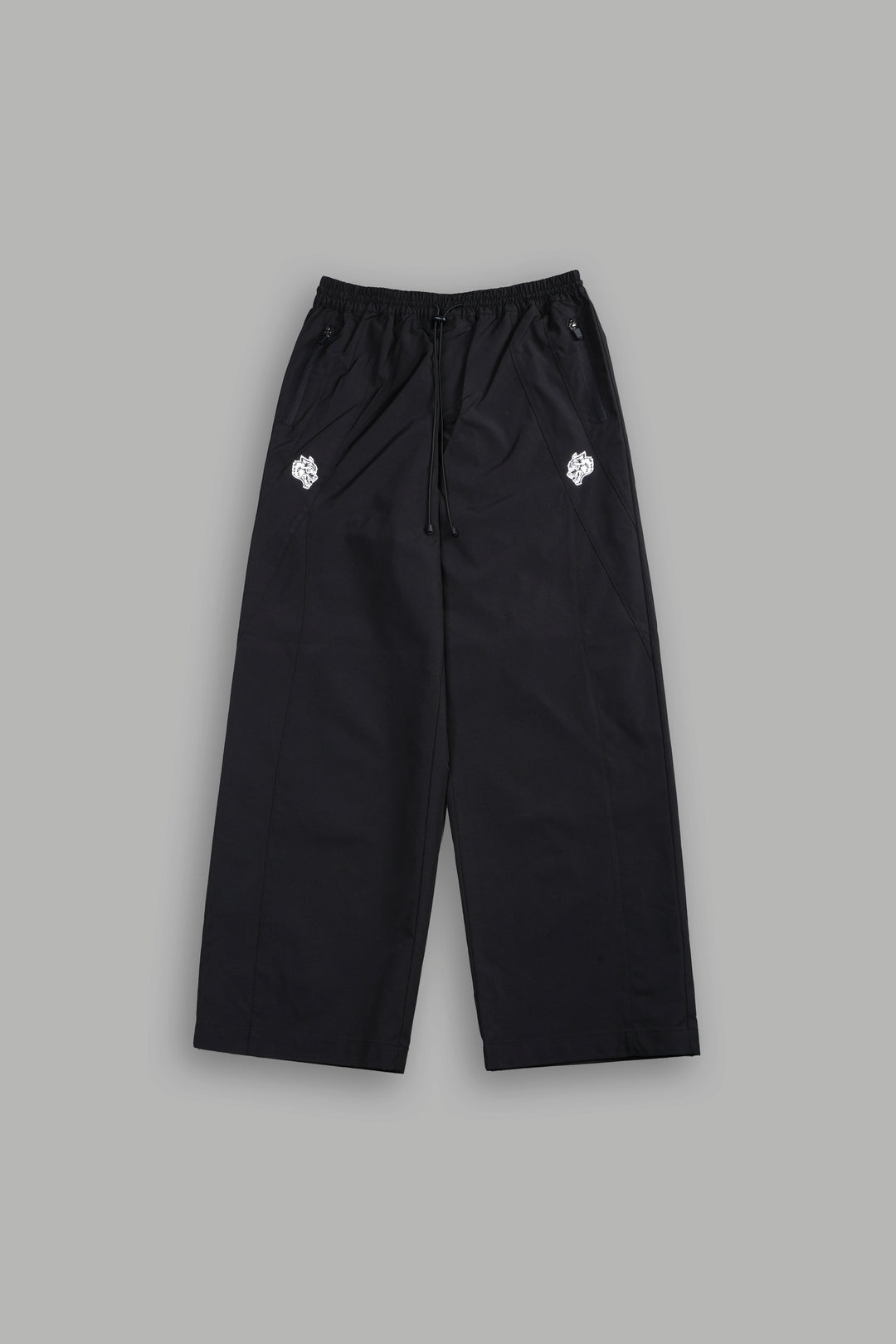 Dual Wolf Chopper Brolic Unisex Track Pants in Black/Black