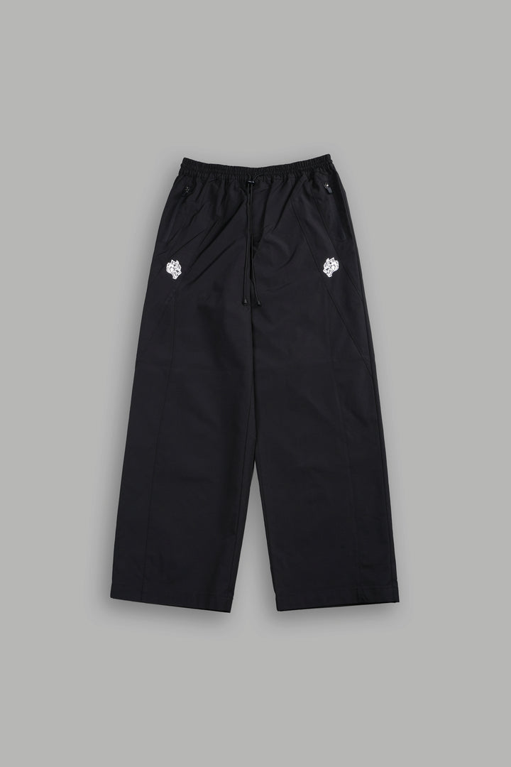 Dual Wolf Chopper Brolic Unisex Track Pants in Black/Black
