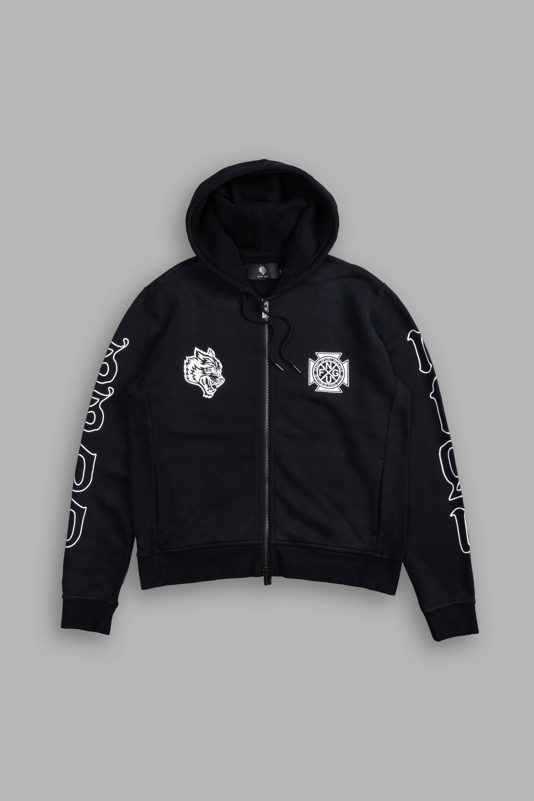 Infernal Mantra Donnie "Zip Up" Hoodie in Black Horizon Sun Fade