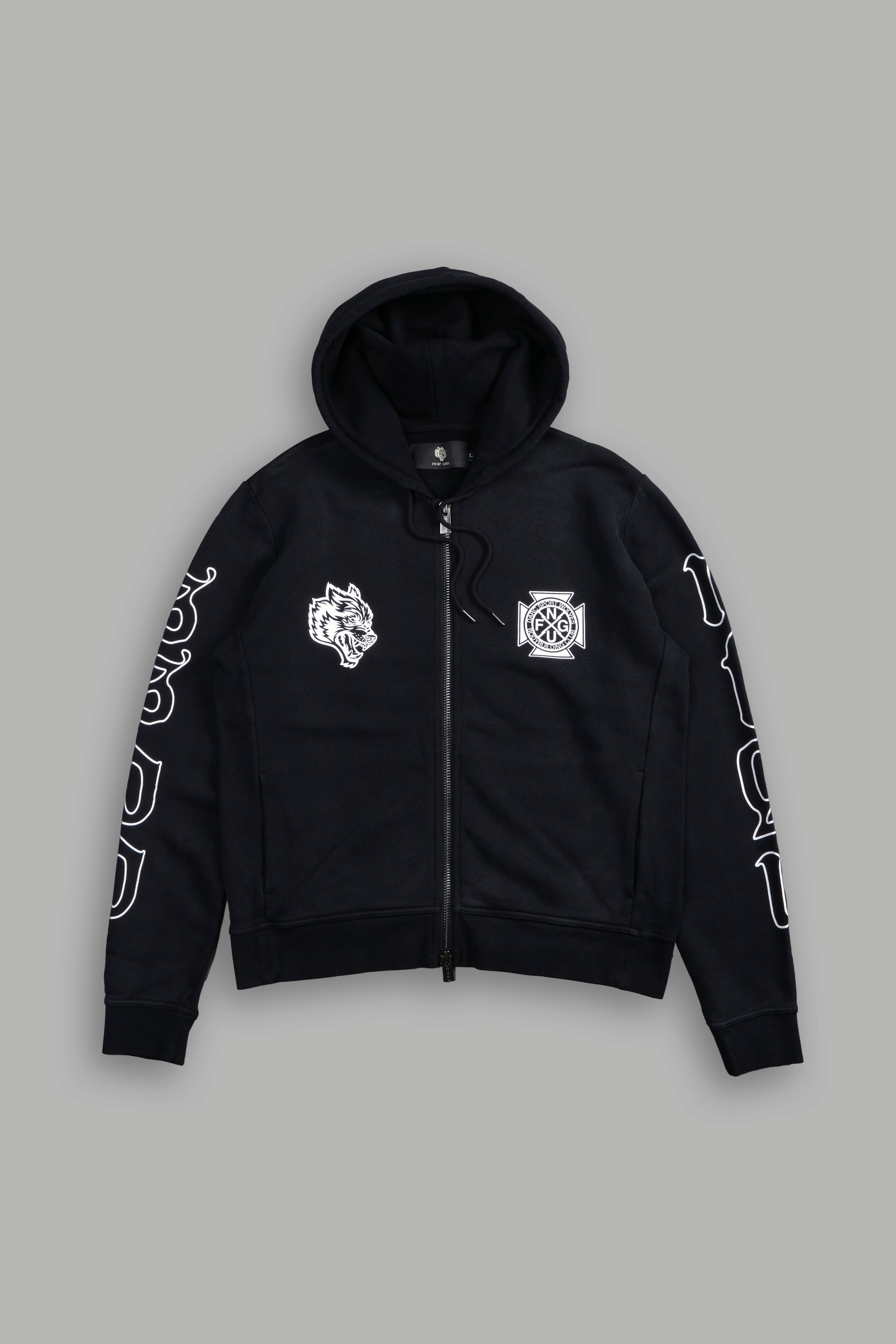 Infernal Mantra Donnie "Zip Up" Hoodie in Black Horizon Sun Fade