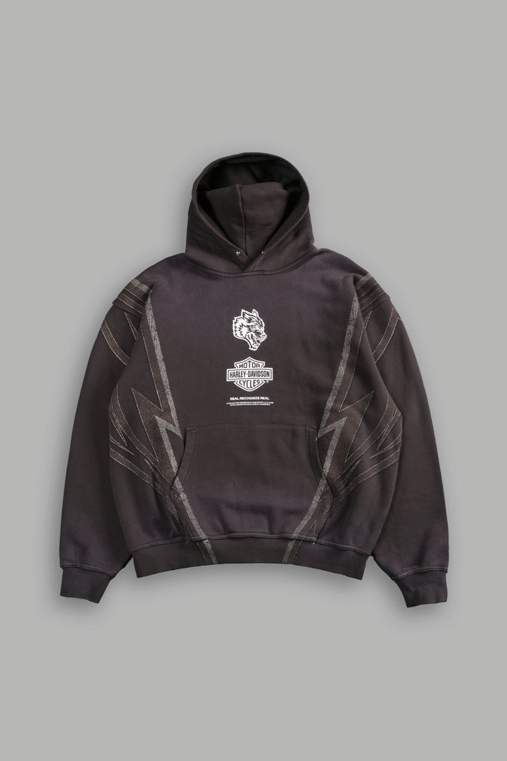 Real Recognize Real Unisex "Pierce" Hoodie in Darc Brown Drift Wash