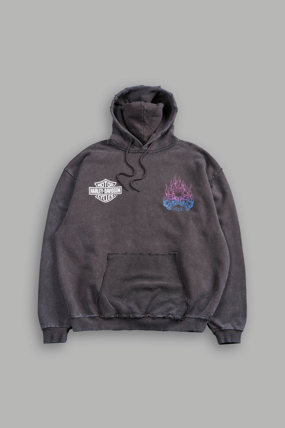 Rising Sun Grunge Moatis Hoodie in Darc Brown