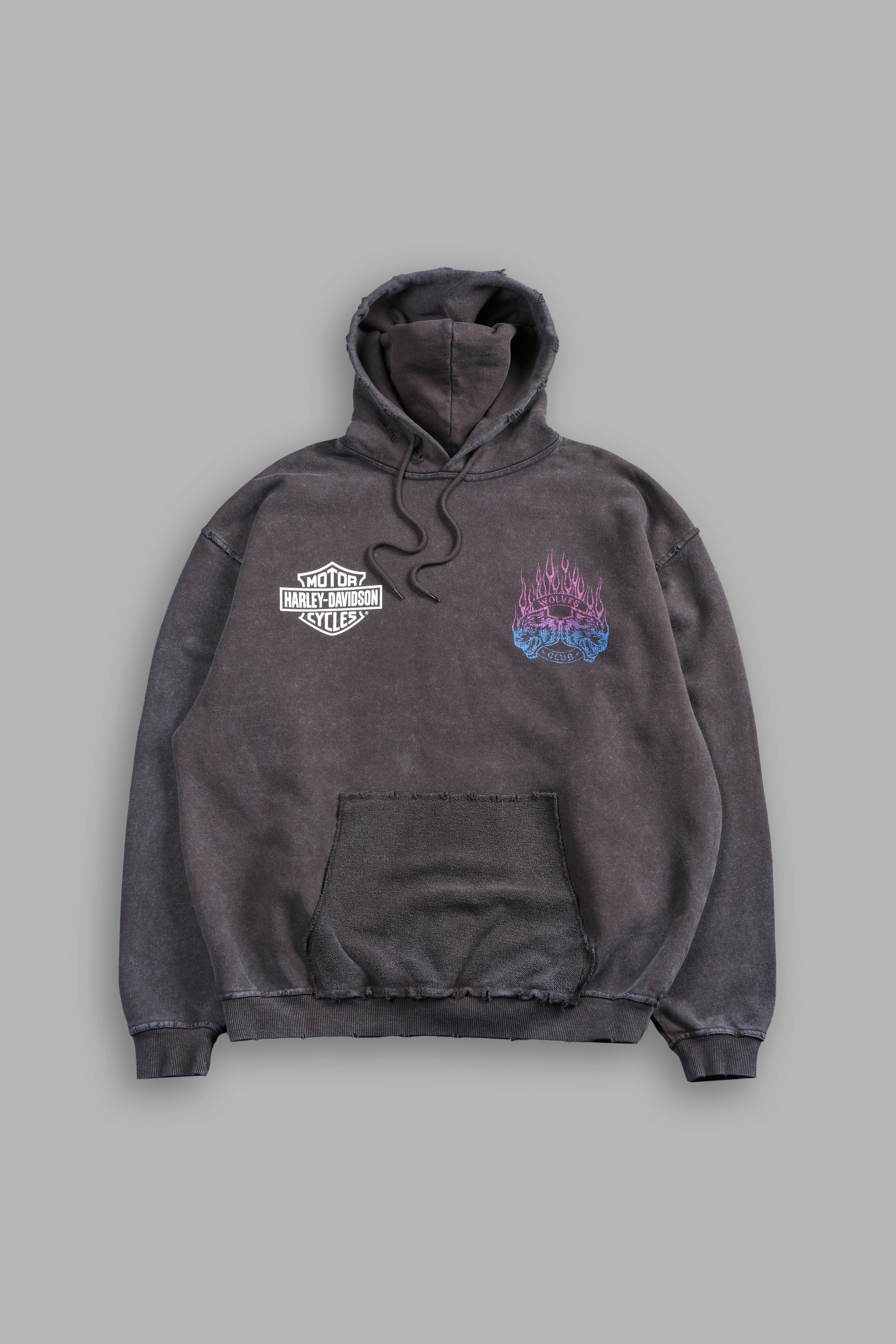 Rising Sun Grunge Moatis Hoodie in Darc Brown