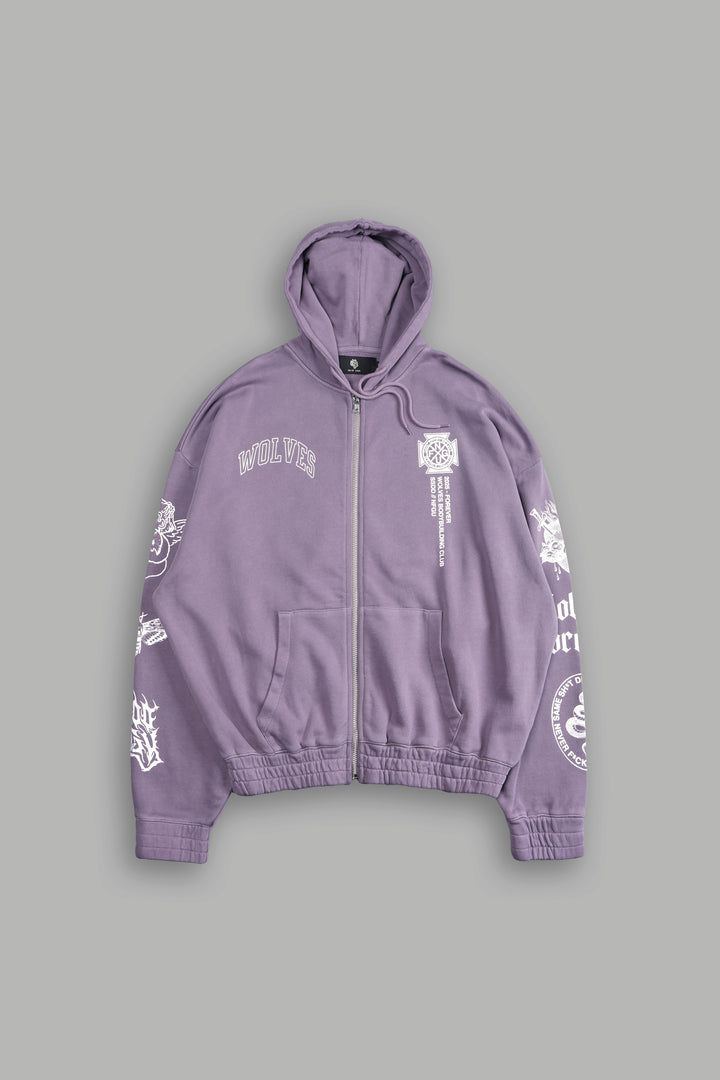 On Our Sleeve "Chambers" Zip Hoodie in Plum