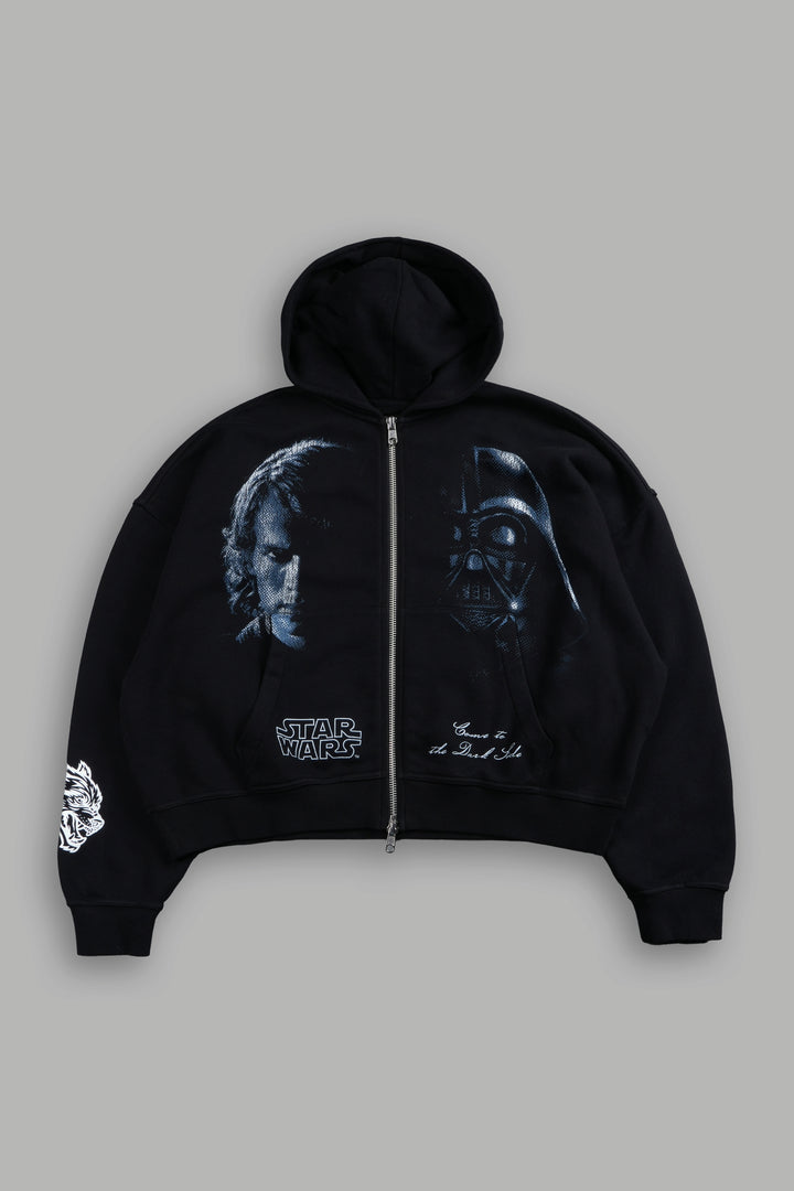 Side Of Power Vex Double Zip Hoodie in Black