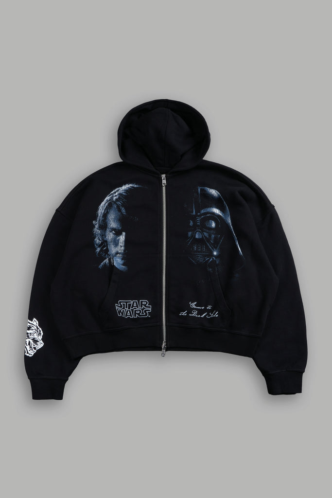 Side Of Power Vex Double Zip Hoodie in Black – DarcSport
