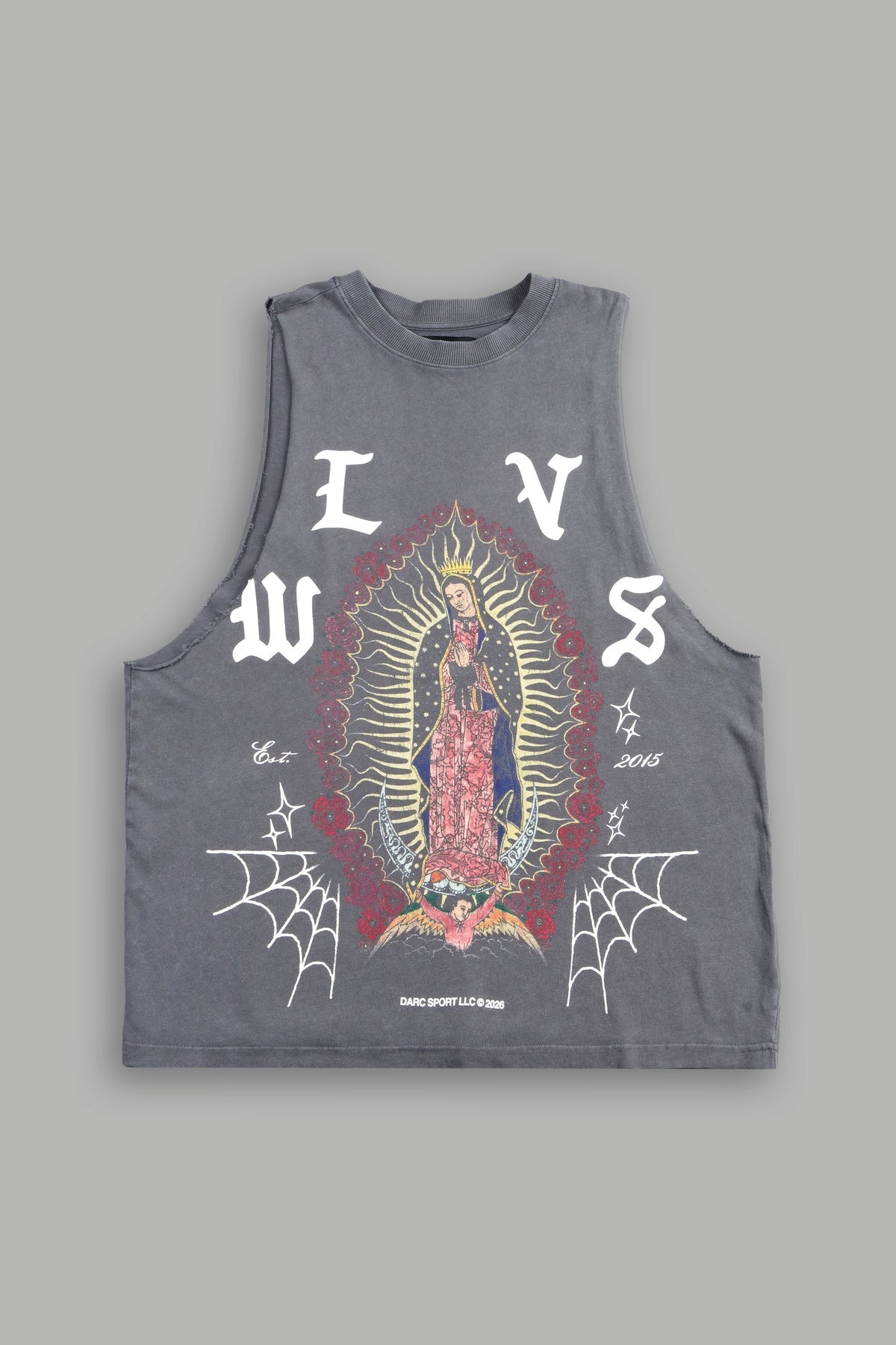 Dama De Las Rosas V2 Tommy Muscle Tee In Slate Gray