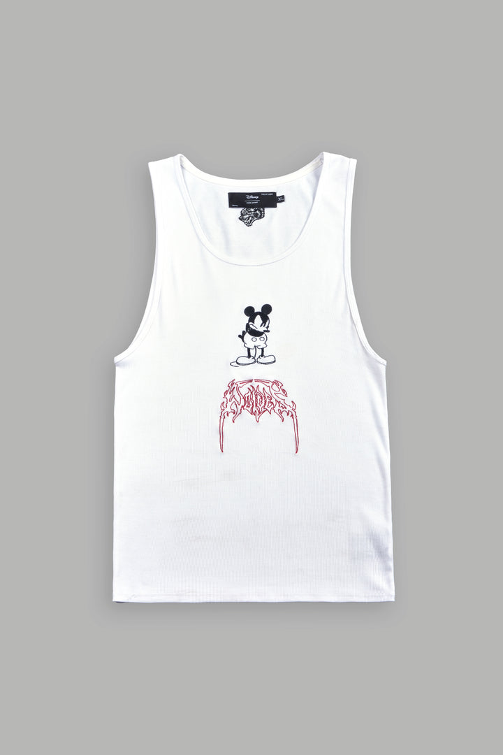 Mickey Mouse OnlyUs Ribbed Tank V2 in White