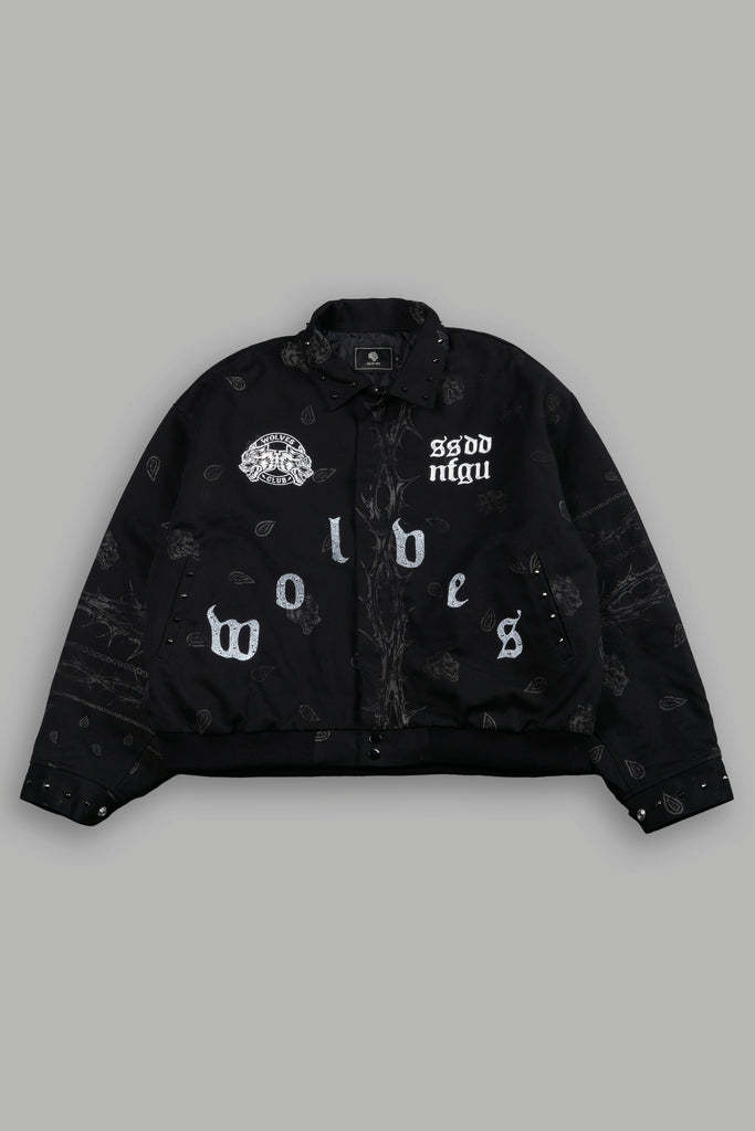 Studded Wolves Pyramid Moe Jacket in Black Thorn Paisley – DarcSport