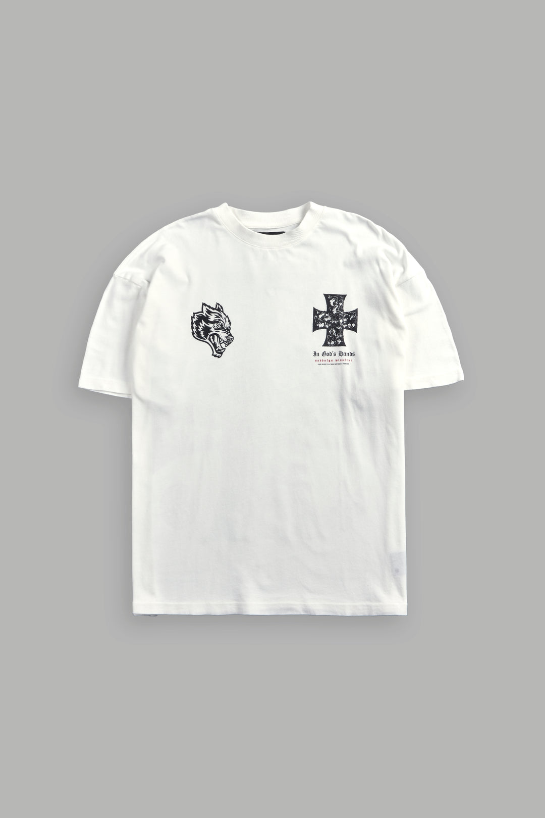 Iron Wolf Pack "Premium" Oversized Tee in Cream