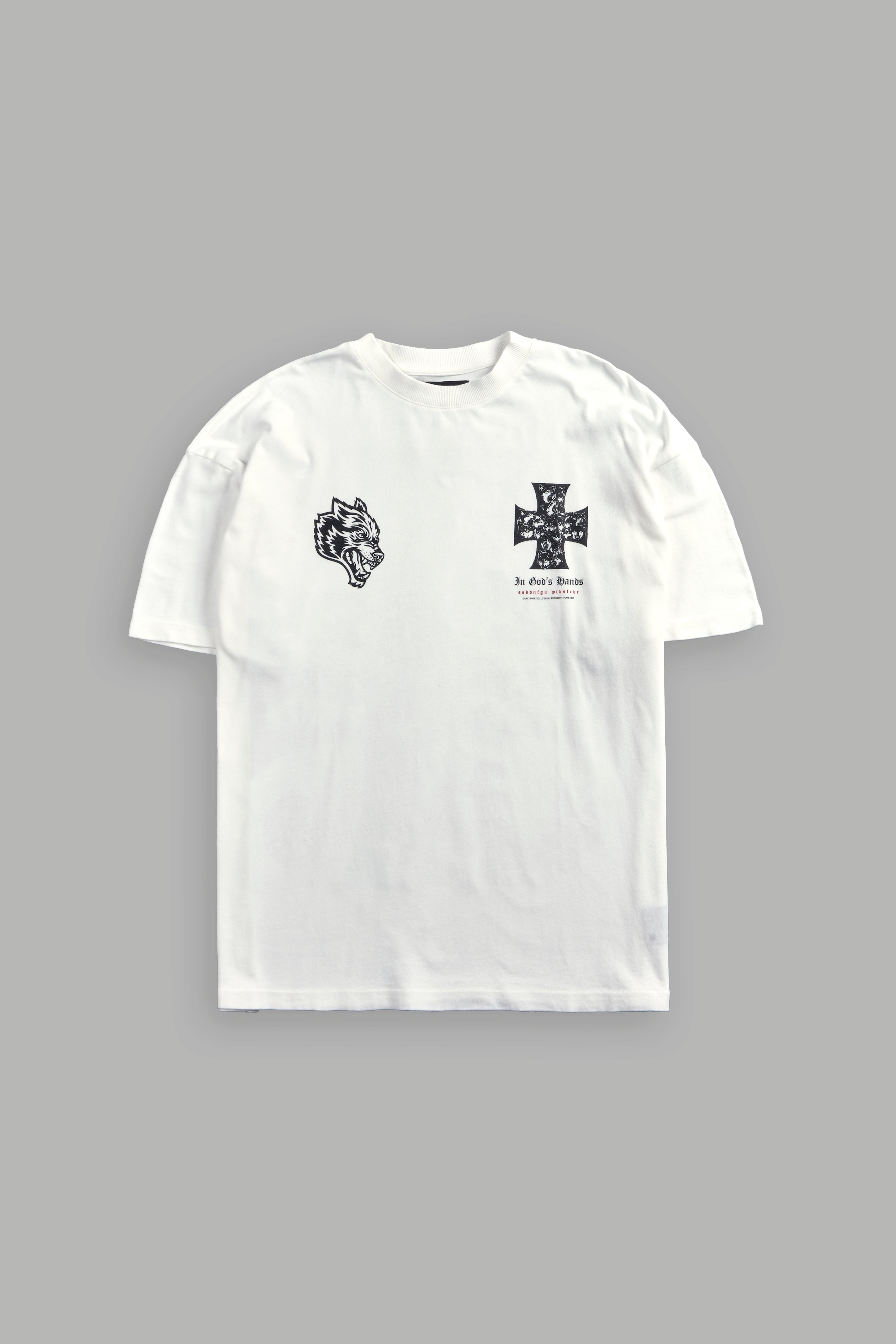 Iron Wolf Pack "Premium" Oversized Tee in Cream