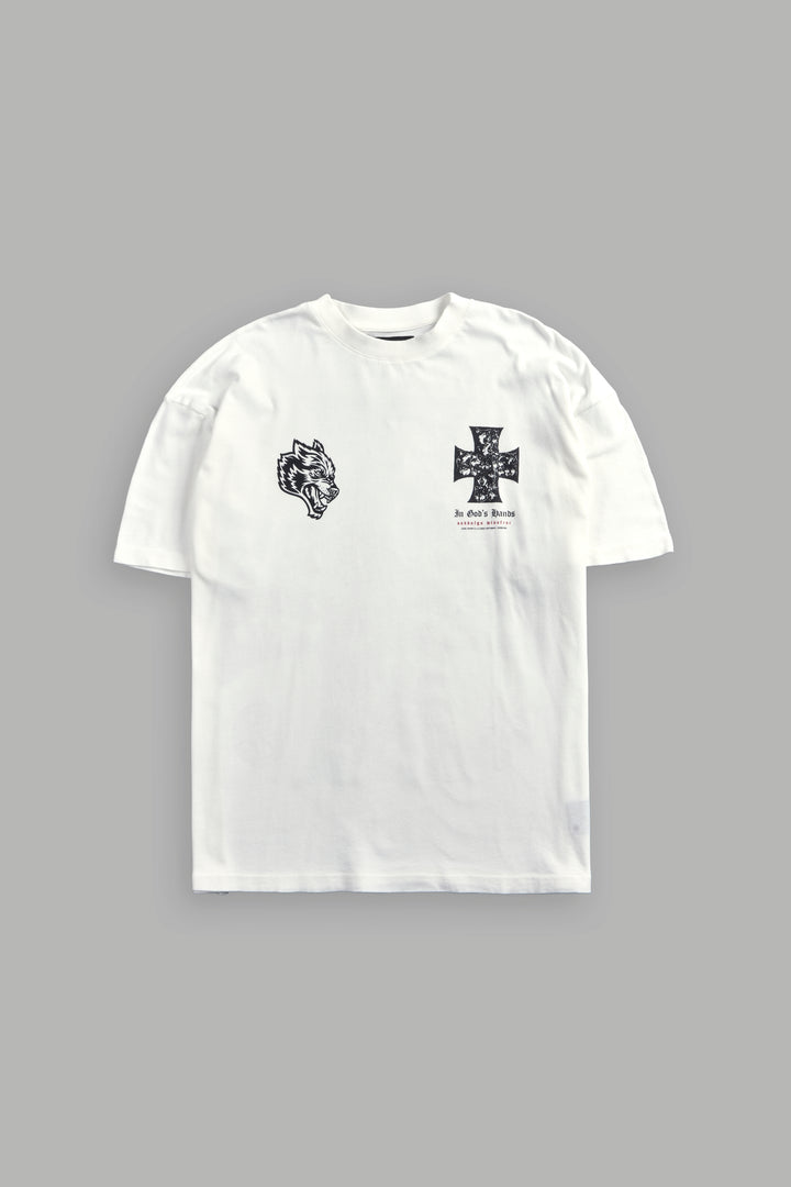 Iron Wolf Pack "Premium" Oversized Tee in Cream