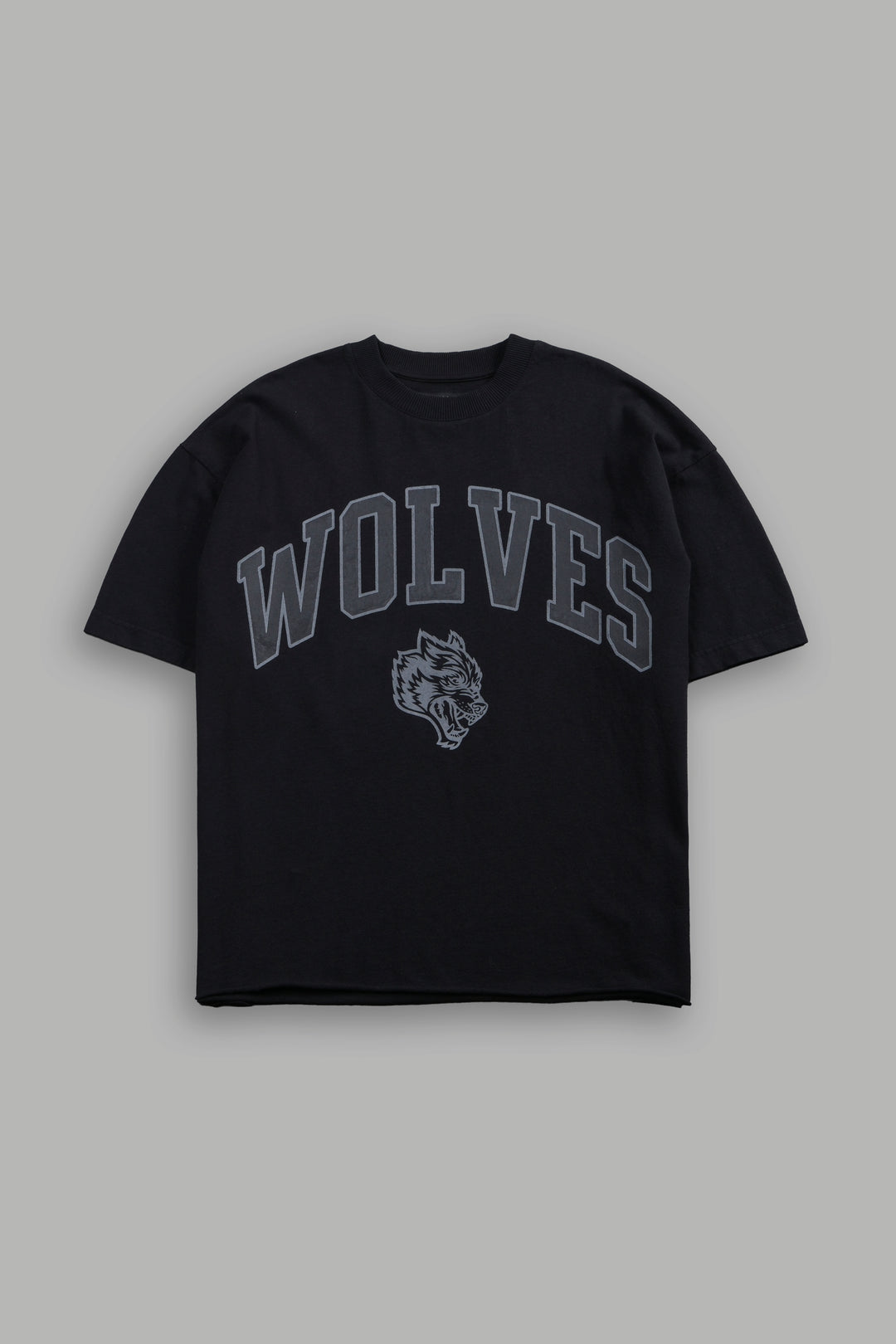 Loyalty Frvr Grunge Mid Length Raw Hem Tee in Black