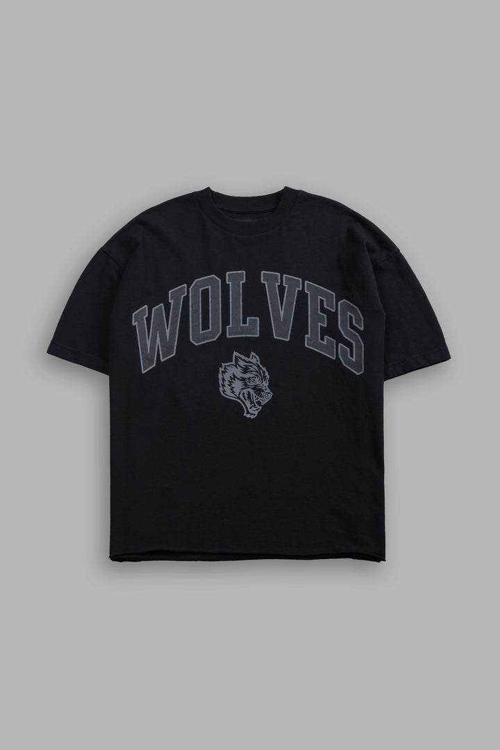 Loyalty Frvr Grunge Mid Length Raw Hem Tee in Black