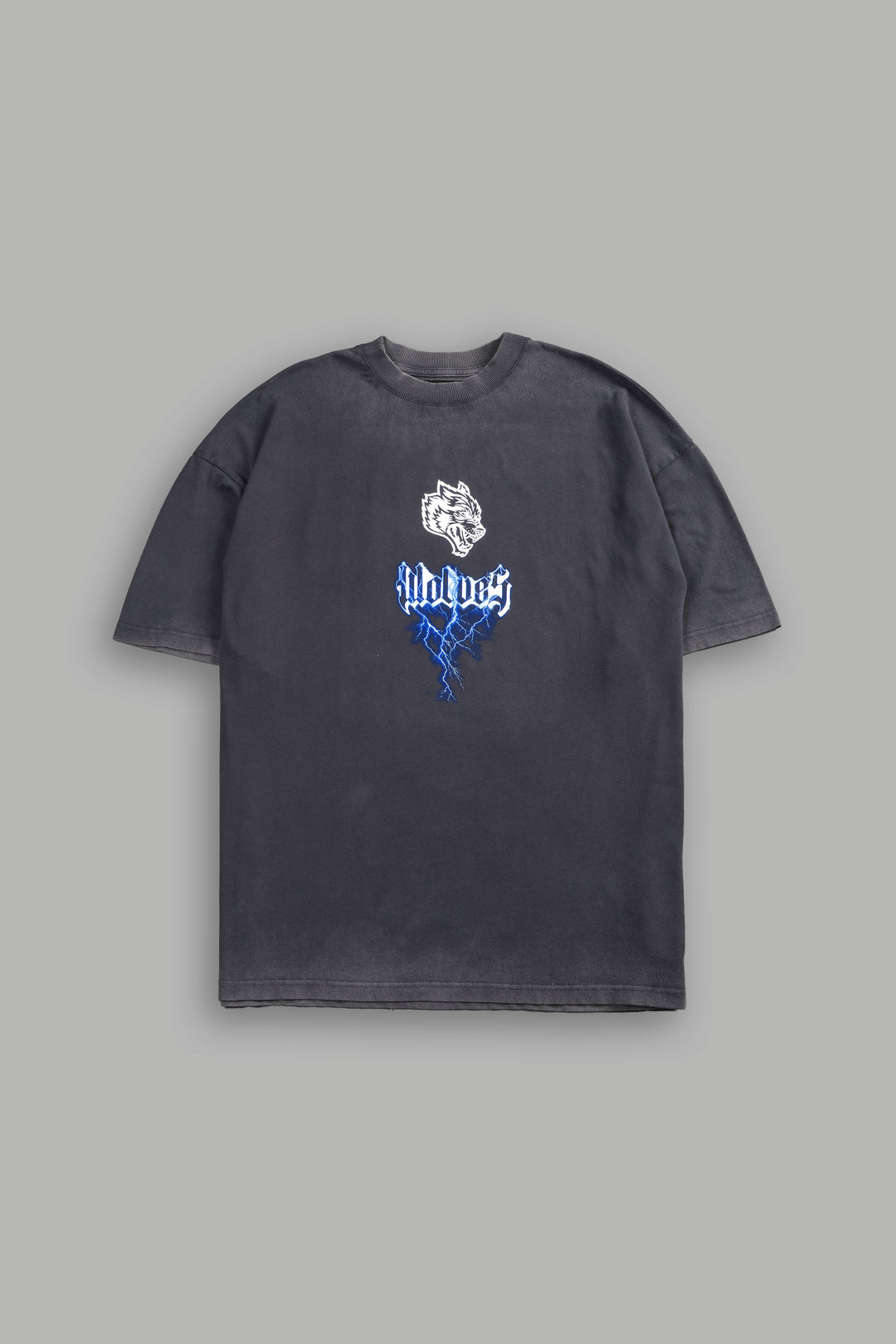 Wolves Lightning "Premium" Oversized Unisex Tee in Wolf Gray