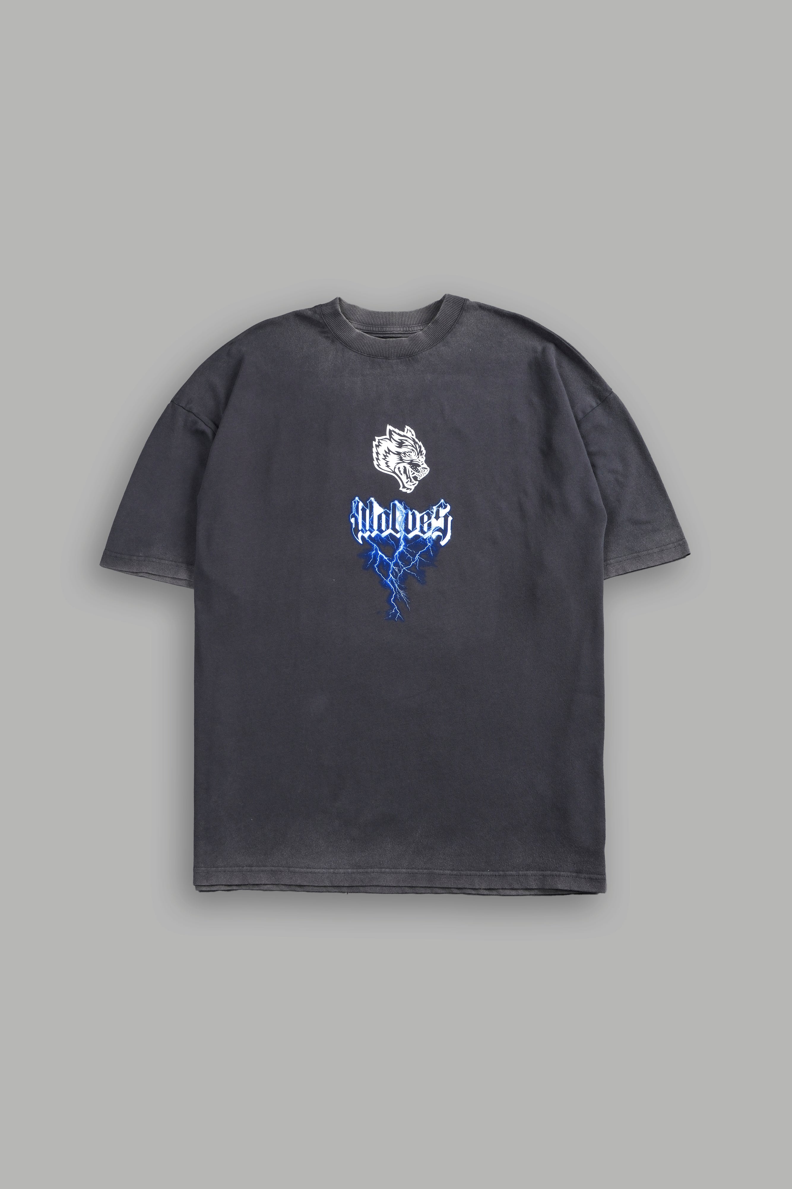 Wolves Lightning "Premium" Oversized Unisex Tee in Wolf Gray