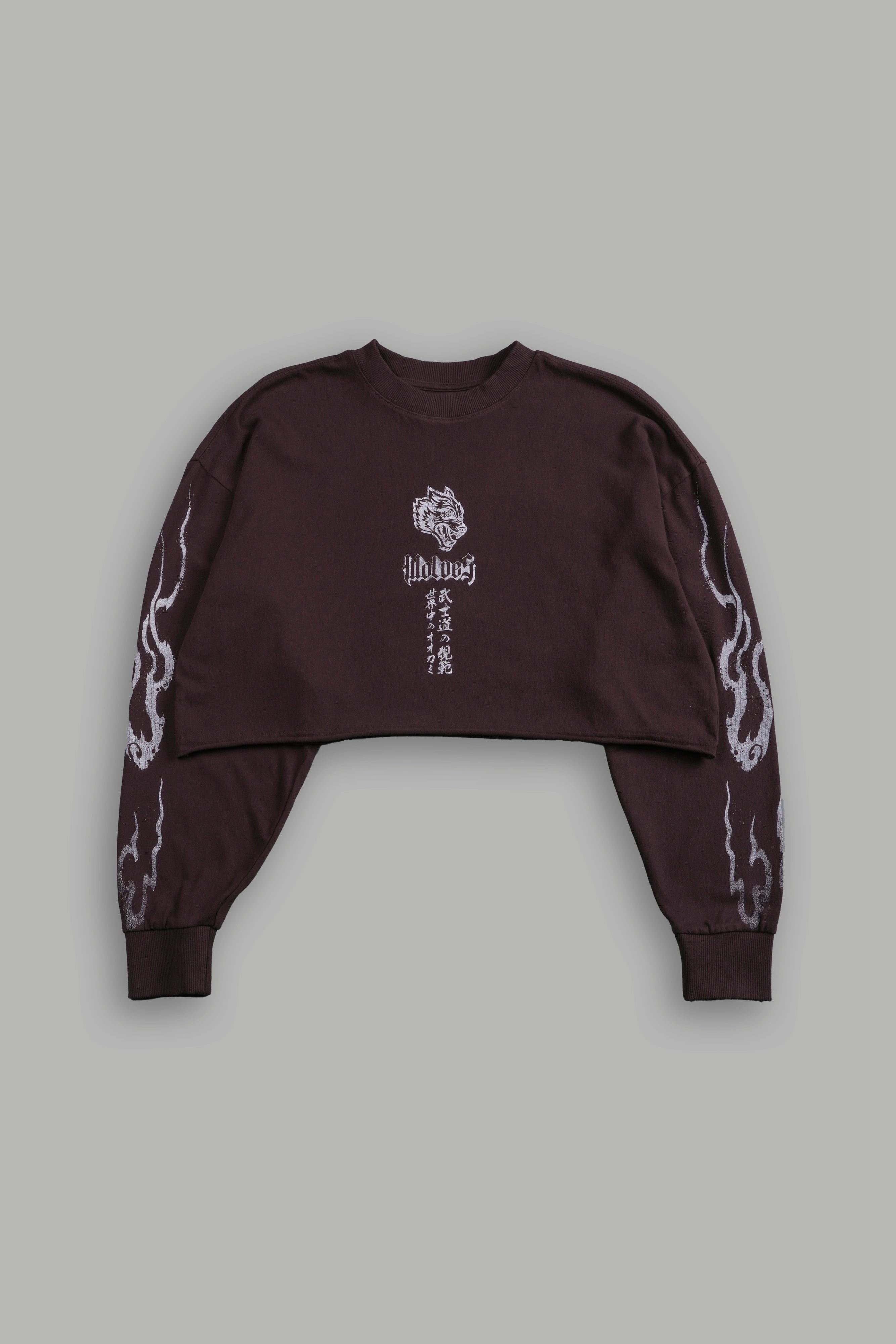 Darc Infernal "Premium" Oversized Cropped L/S Tee in Darc Garnet