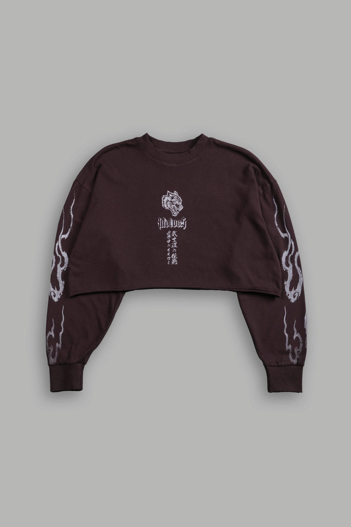 Darc Infernal "Premium" Oversized Cropped L/S Tee in Darc Garnet