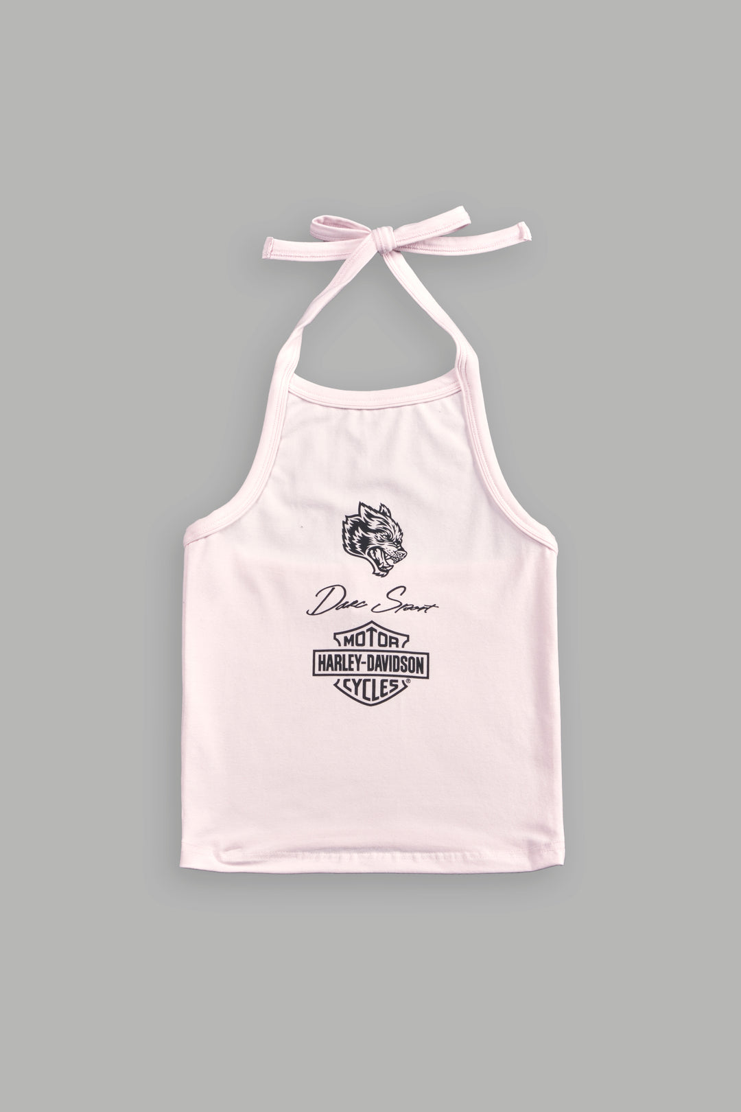 H-D X Wolves Tara Halter Top in Blush Pink