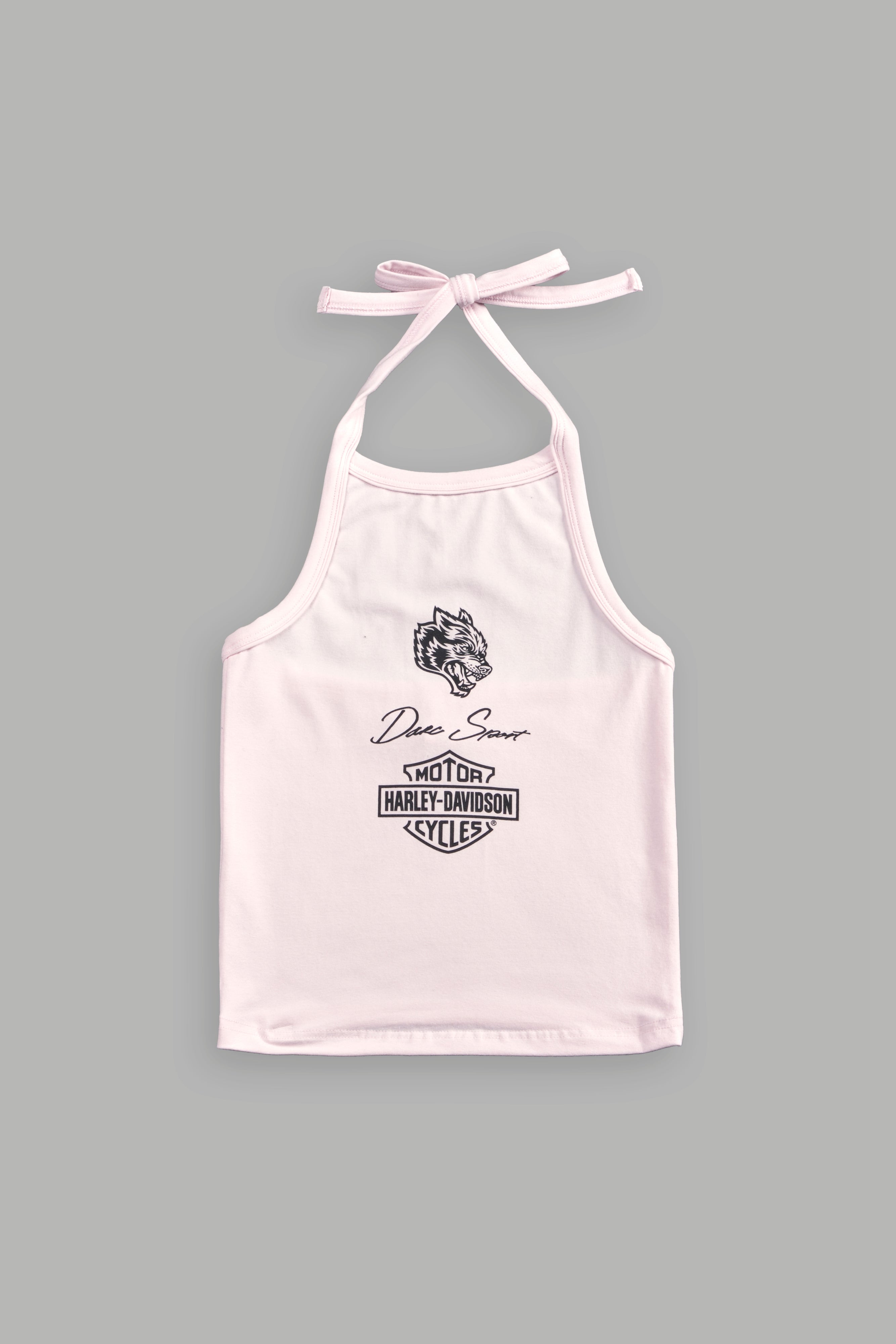 H-D X Wolves Tara Halter Top in Blush Pink