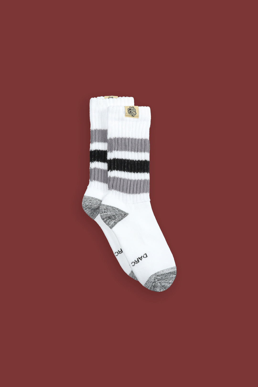 Wolf Patch Gym Class Socks in Cream/Norse Purple/Black
