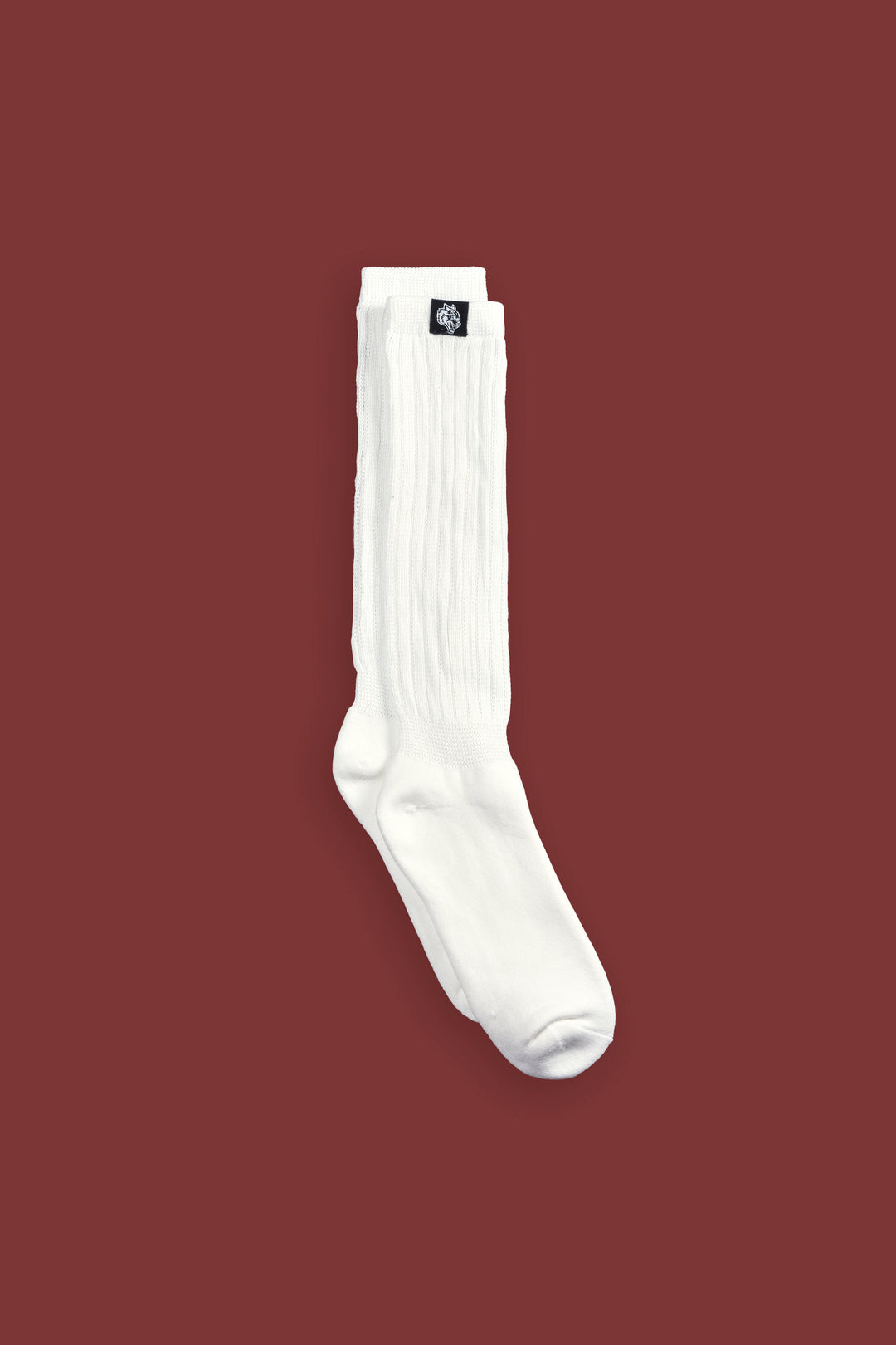 Wolf Patch V2 High Rise Comfy Socks in Cream