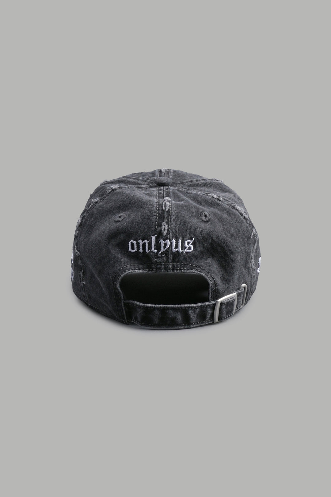 Cherub Eye Ball Distressed Dad Hat in Washed Black