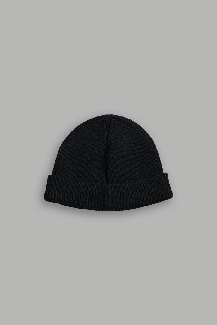 Wolf Patch Beanie in Black