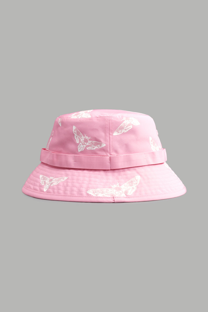 Death Moth Boonie Bucket Hat in Cherry Blossom