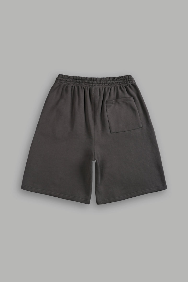 Dual Stud Oversized Osiris Sweat Shorts in Wolf Gray