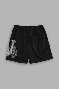 Our Stamp Mesh Shorts in Black
