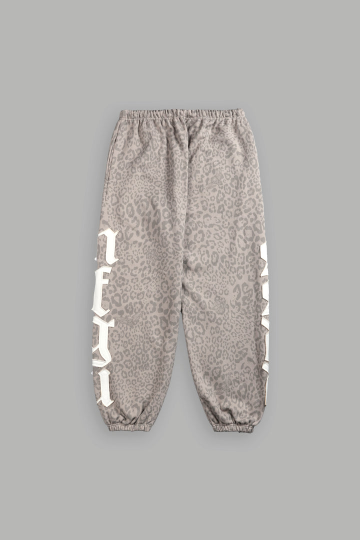 Our Mantra Lightweight Lounger Sweat Pants in Clay Leopard