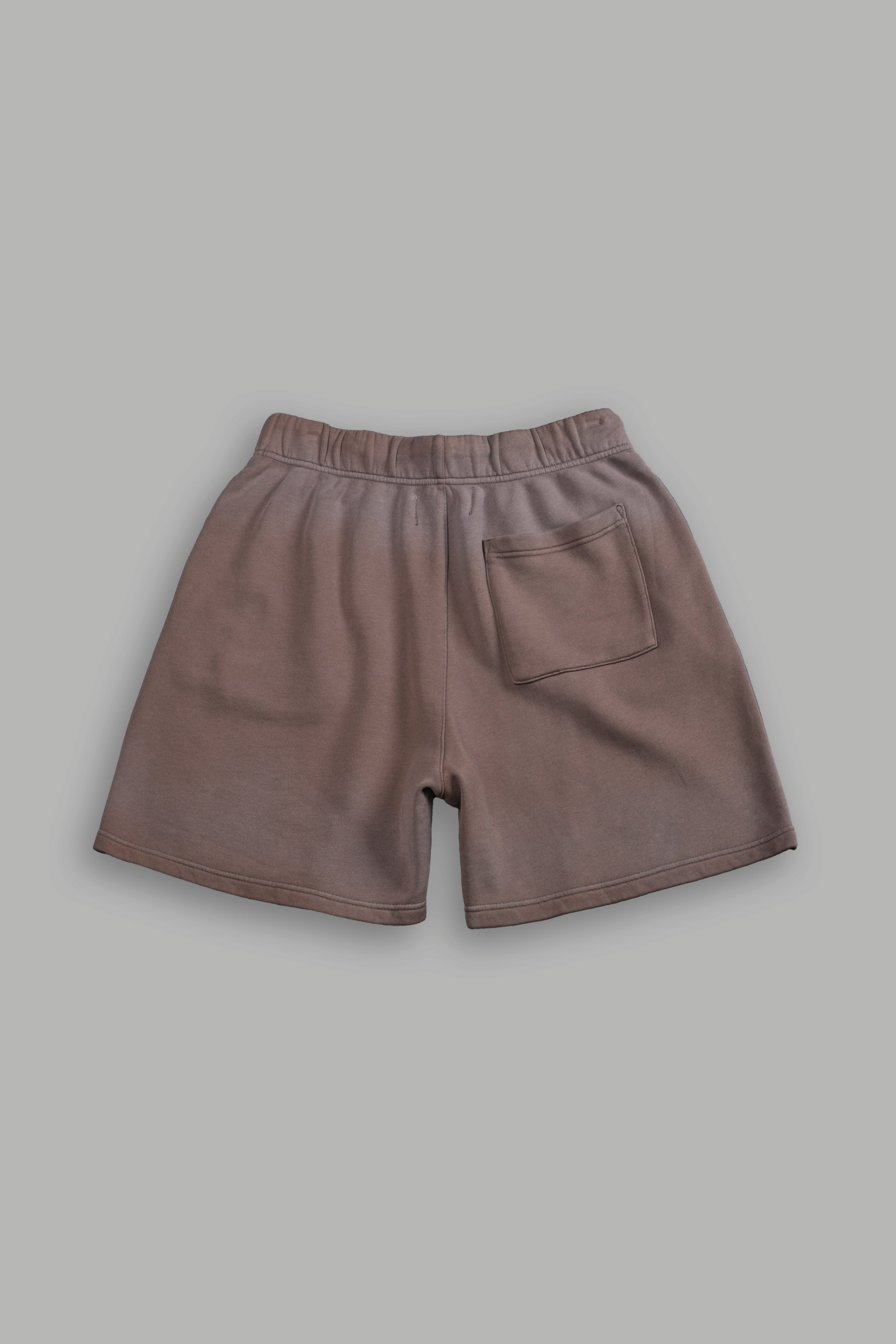 Studded Midnight Wolves Oversized Post Lounge Sweat Shorts in Mojave Brown Drift Wash