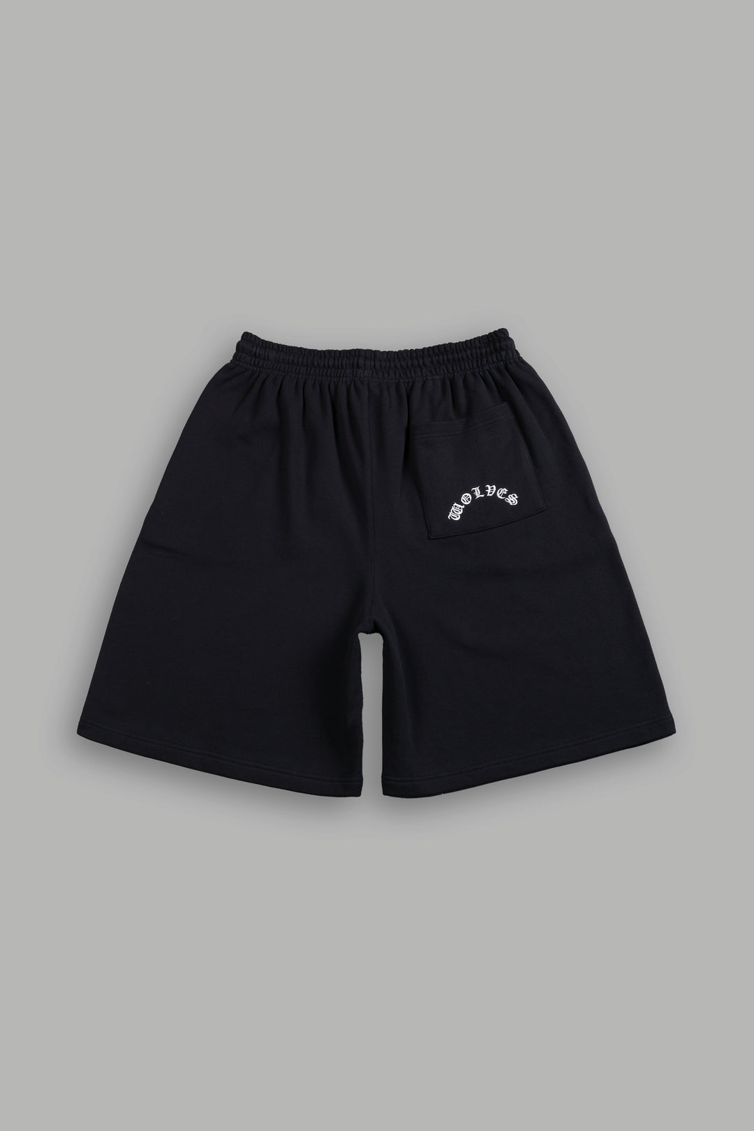 Dual Wolf Oversized Osiris Sweat Shorts in Black