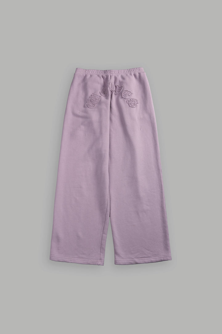Chopper Appliqué "Yara" Pleated Sweat Pants V2 in Purple Smoke