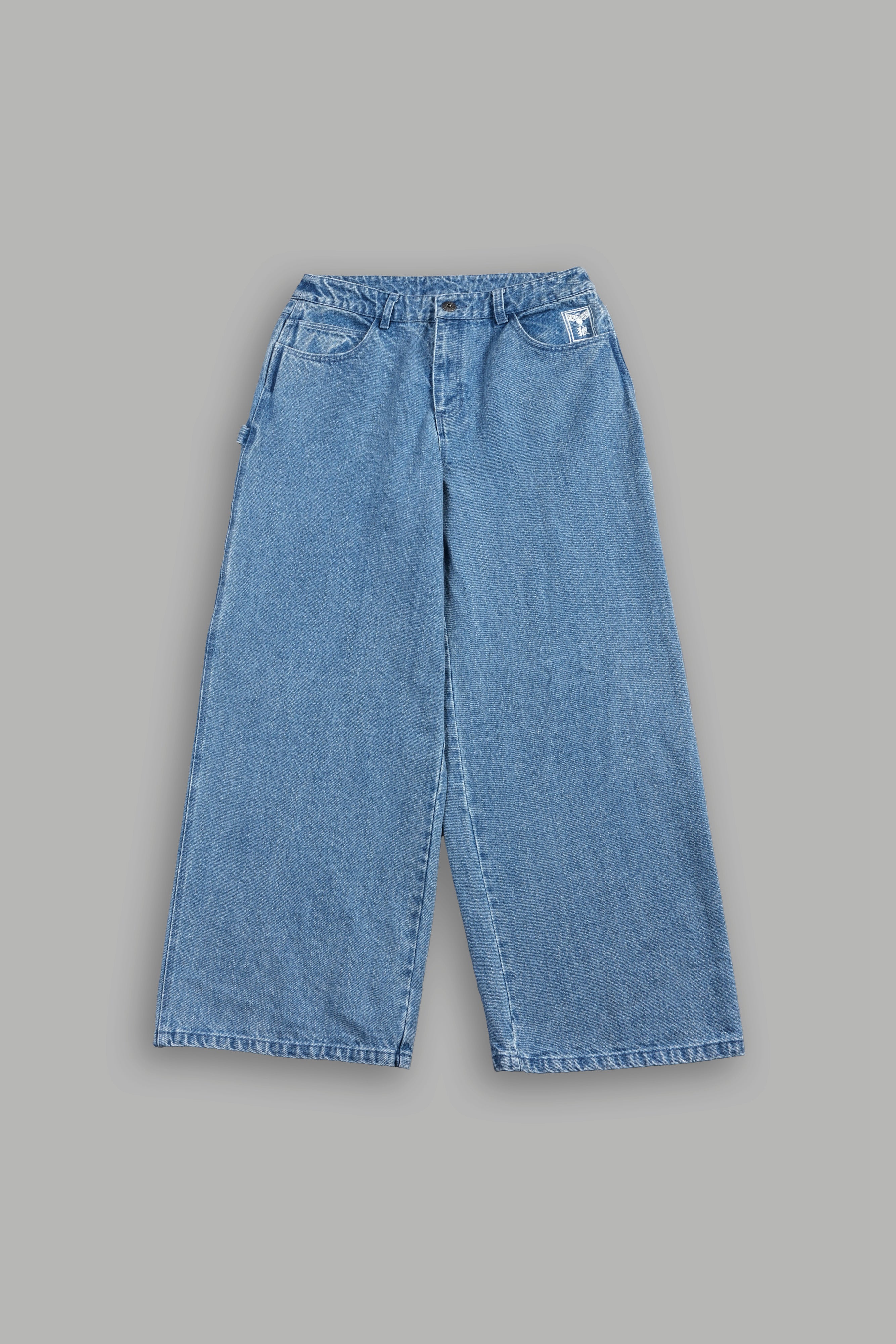 Sakura Forever Wide Leg Carpenter Denim in Light Wash