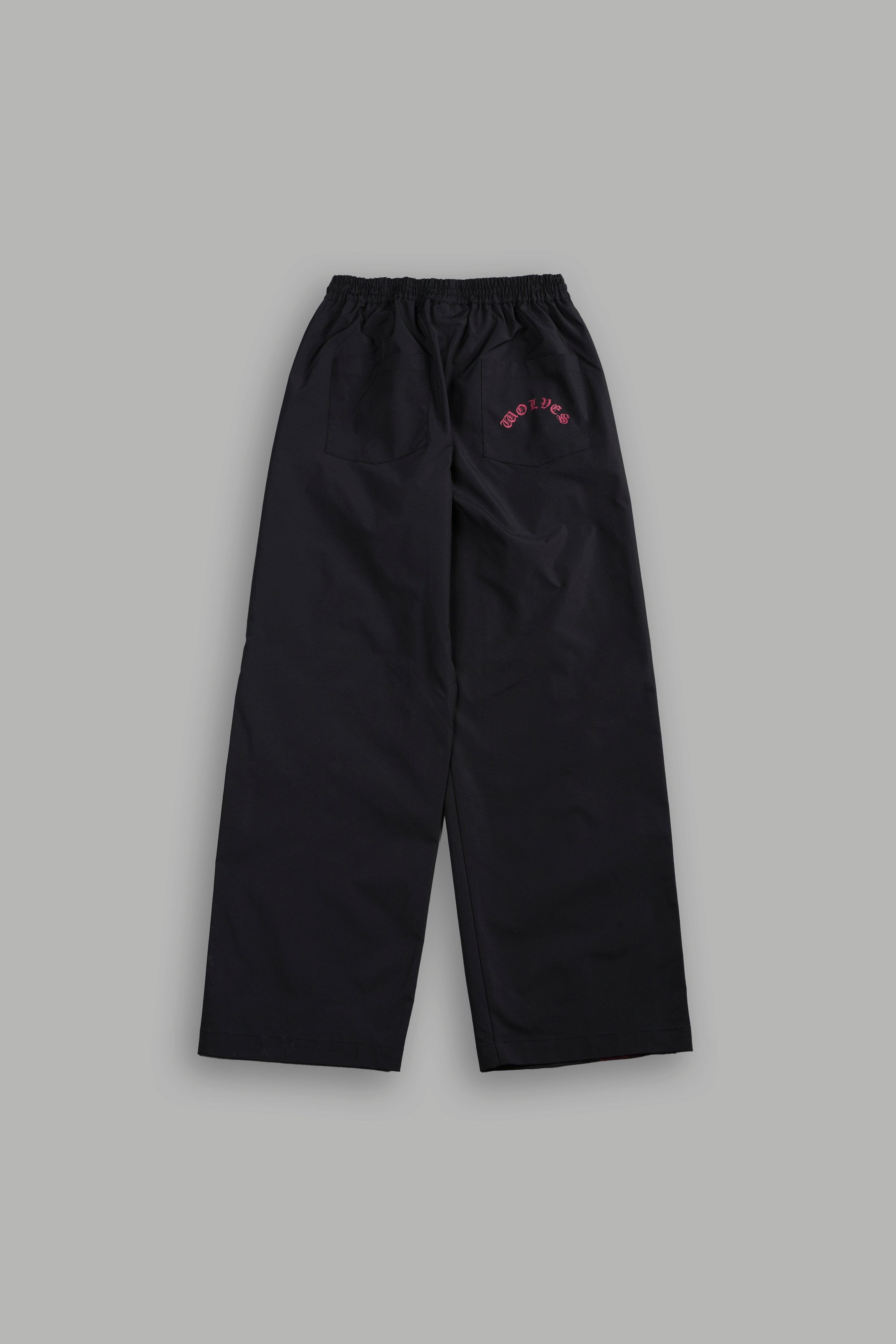 Dual Wolf Chopper She Brolic Track Pants in Black/Oxblood