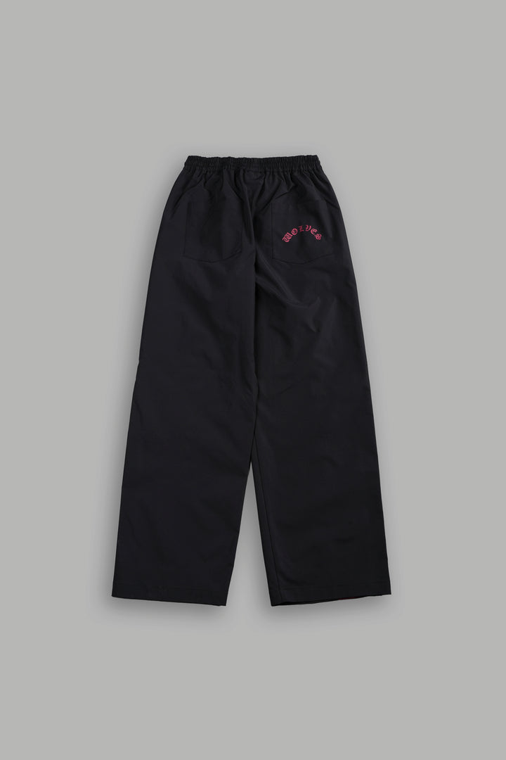 Dual Wolf Chopper She Brolic Track Pants in Black/Oxblood
