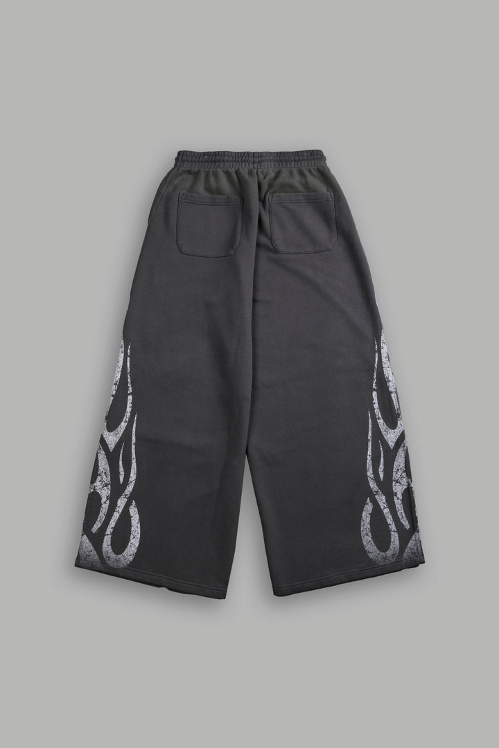 Finite Flame She Mia Cargo Sweat Pants in Wolf Gray Drift Wash