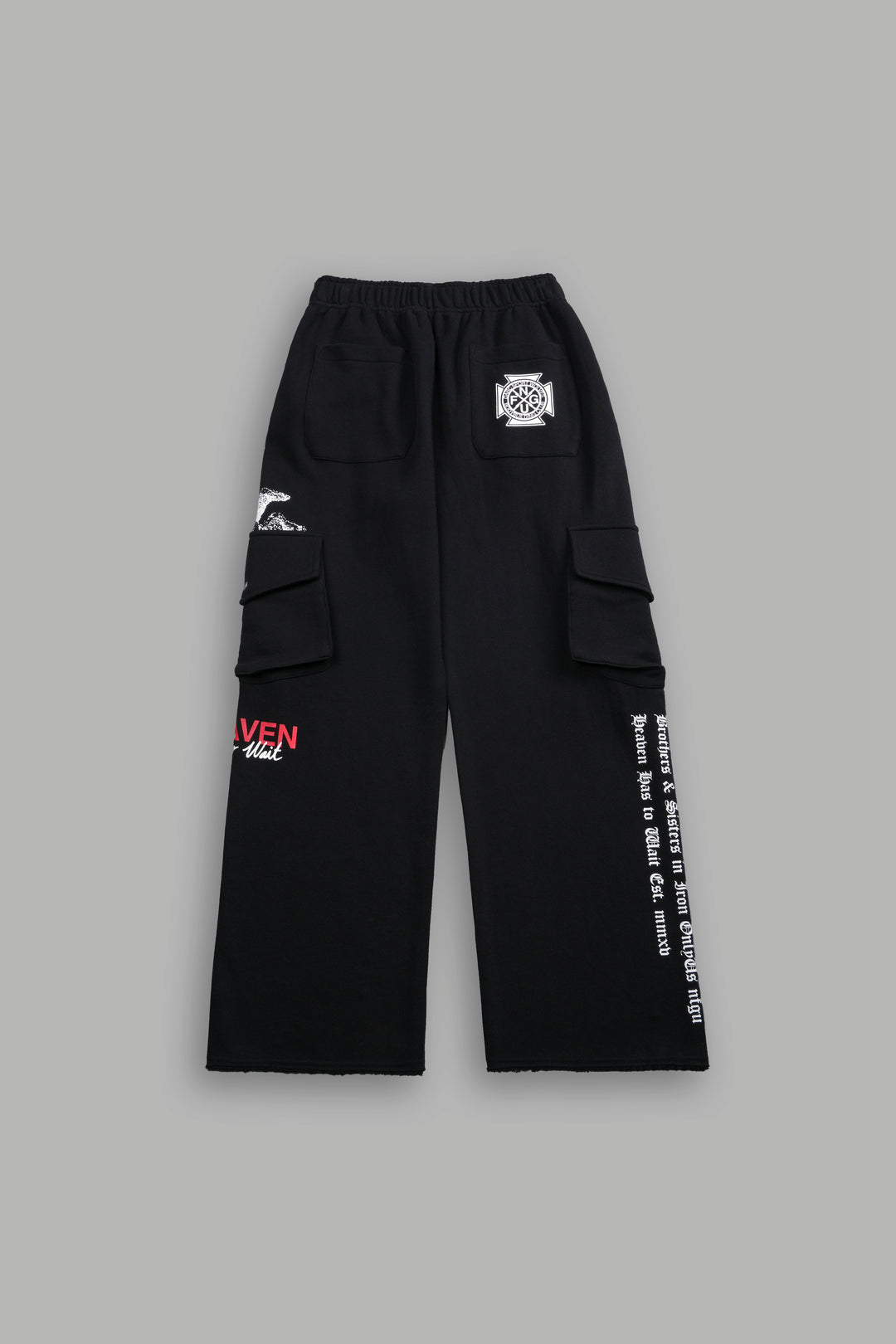 Guardian Cherub She Big Cozy Cargo Sweats in Black