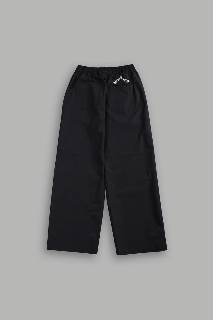 Dual Wolf Chopper Brolic Unisex Track Pants in Black/Black