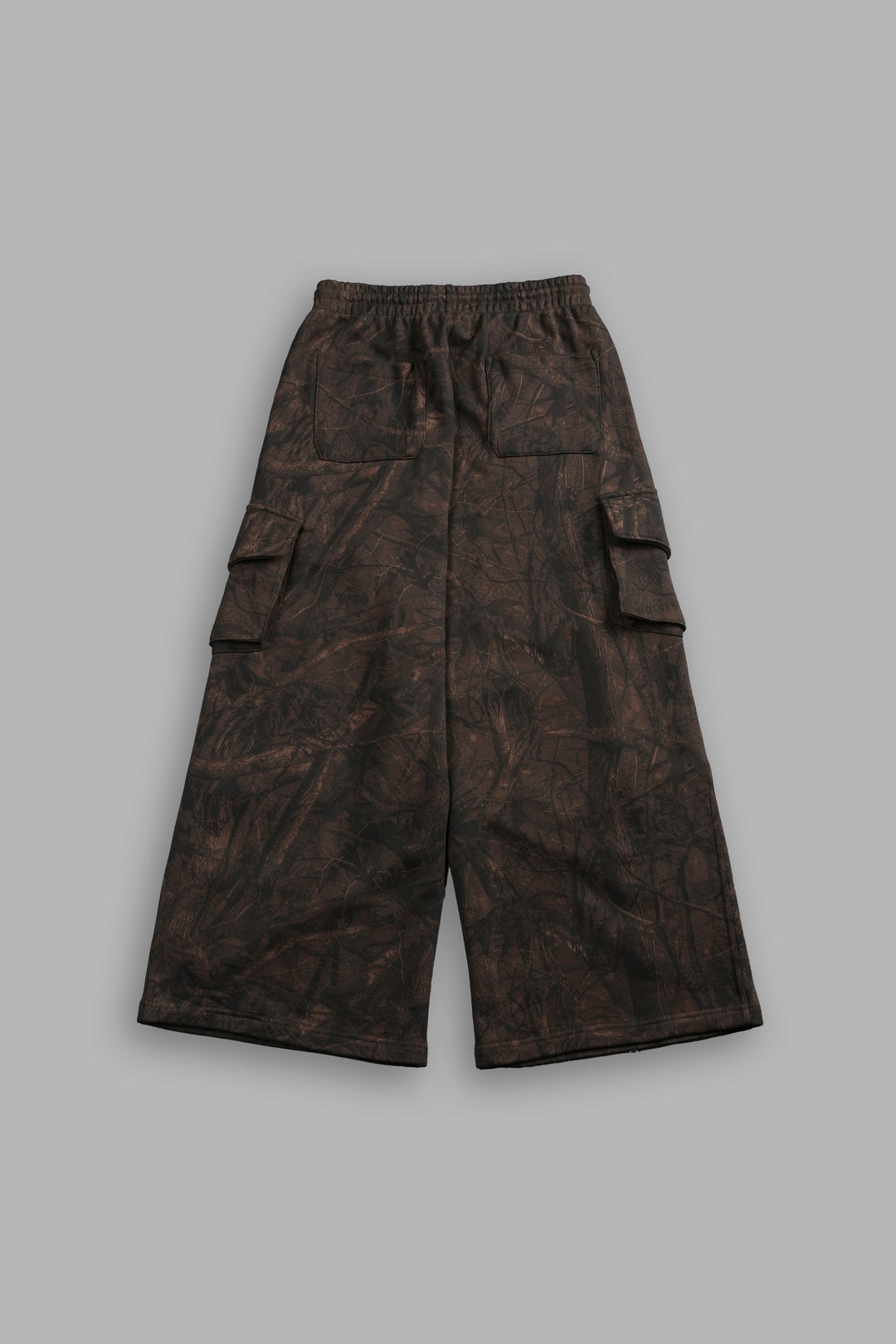 Dual Mia Cargo Sweat Pants in Brown Driftwood Forest Camo