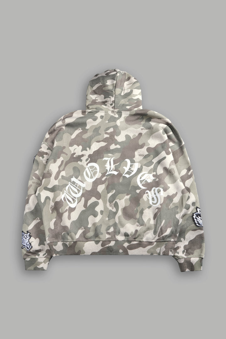 Darc Kulture Vex Double Zip Hoodie in DSVD Green Camo
