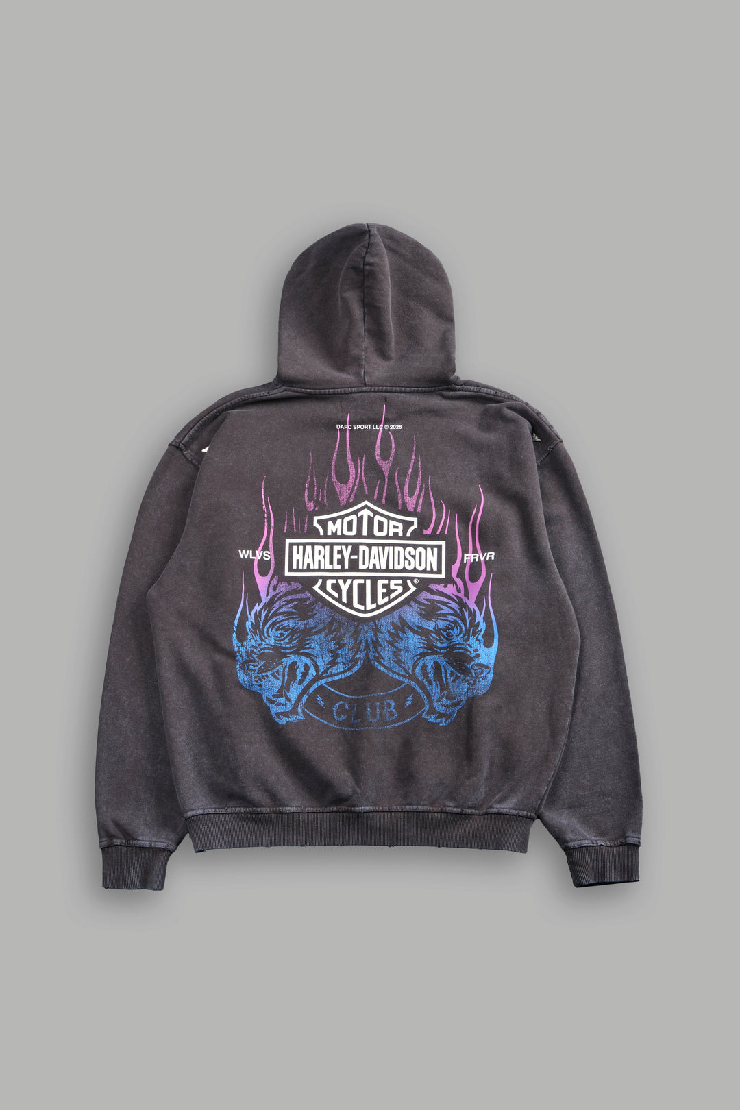 Rising Sun Grunge Moatis Hoodie in Darc Brown