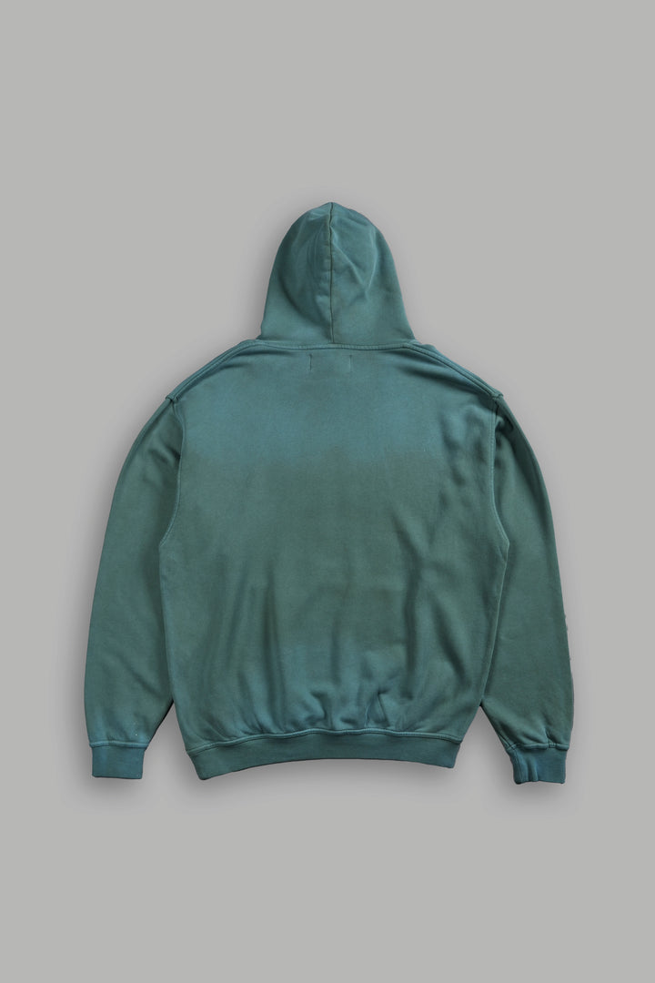 Wolves Forever "Pierce" Hoodie in Hunter Green Driftwash