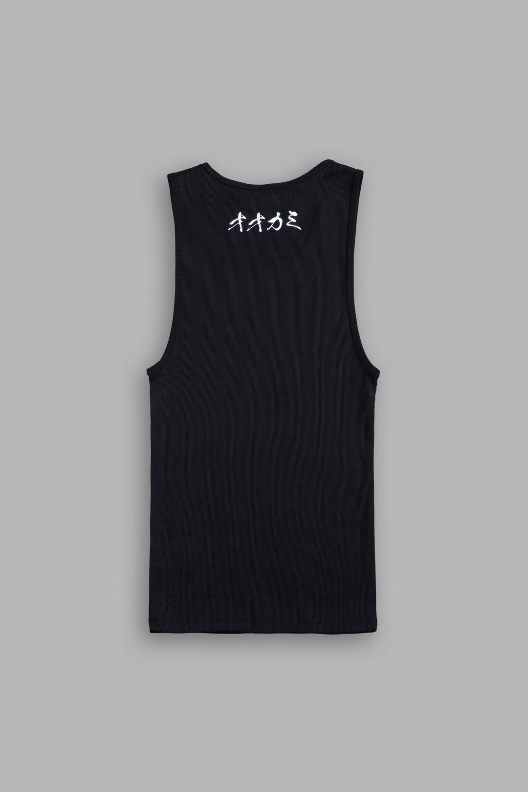 Bar Wolf Ribbed Tank in Black