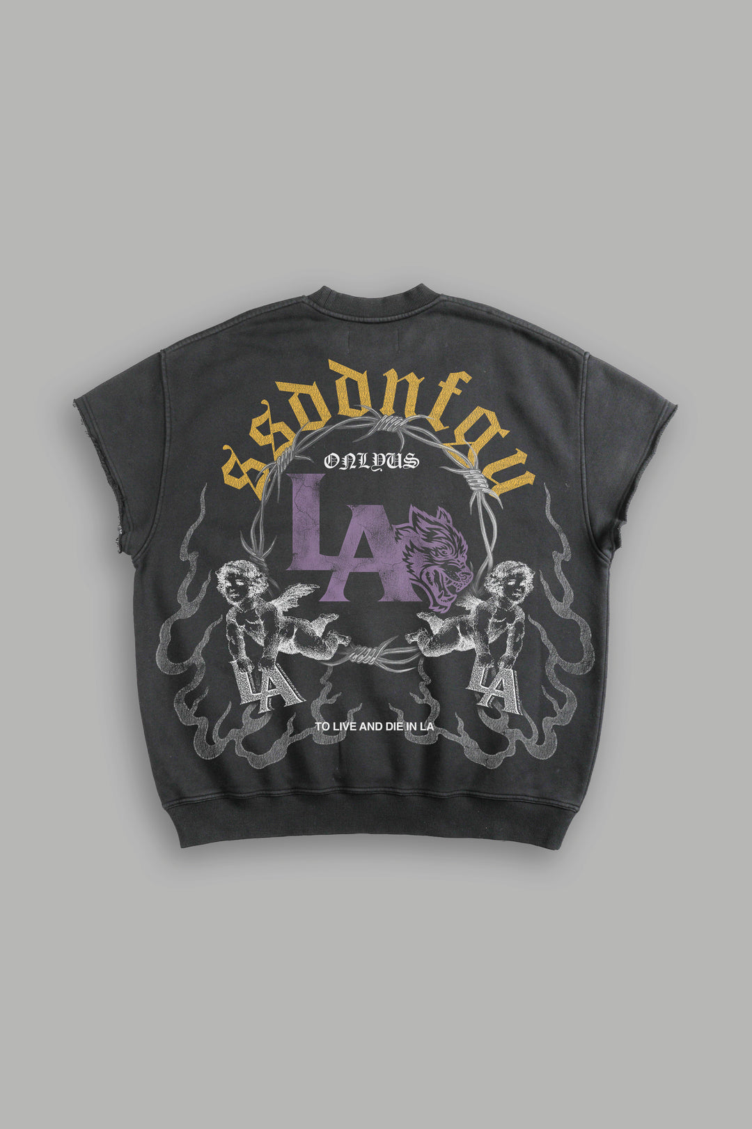 La Heritage Cap Sleeve London Crewneck in Wolf Gray
