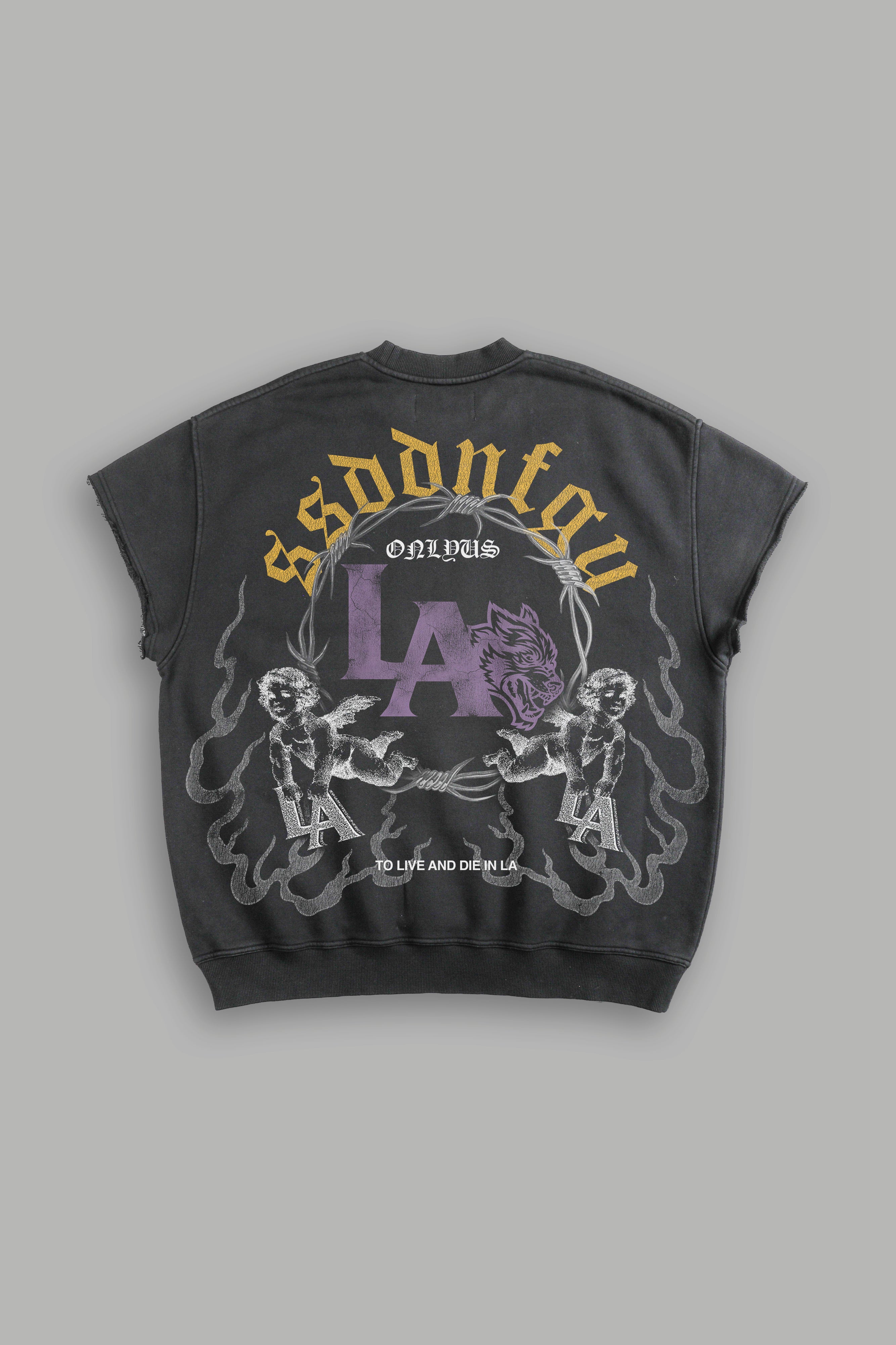 La Heritage Cap Sleeve London Crewneck in Wolf Gray