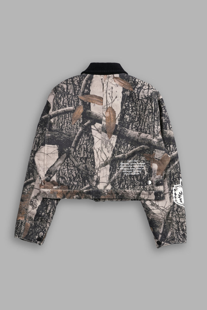 Patch Wayland Cropped Jacket in Clay Woodland Camo